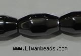 CHE227 15.5 inches 8*16mm faceted rice hematite beads wholesale