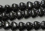 CHE256 15.5 inches 6*6mm heart hematite beads wholesale