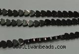 CHE266 15.5 inches 4*4mm heart hematite beads wholesale