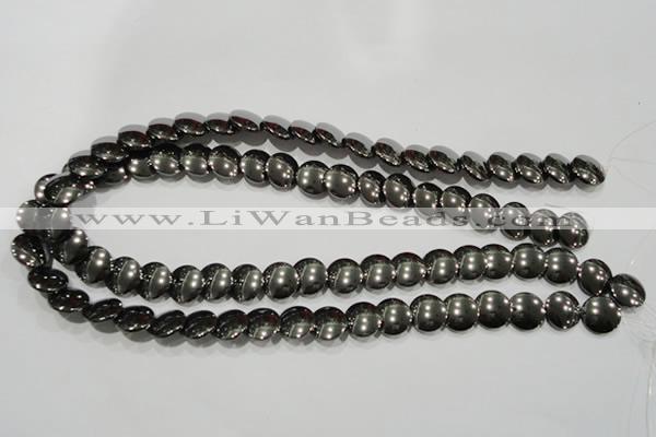 CHE271 15.5 inches 12mm flat round hematite beads wholesale