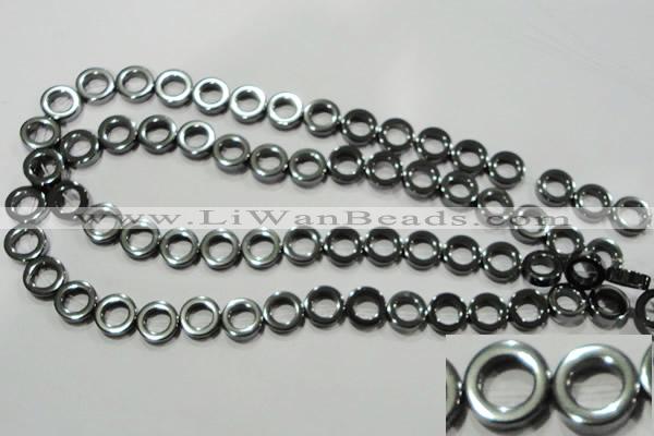 CHE302 15.5 inches 12mm donut hematite beads wholesale