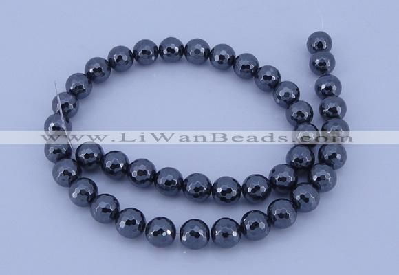 CHE36 16 inches 12mm faceted round hematite beads Wholesale