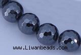 CHE37 16 inches 14mm faceted round hematite beads Wholesale