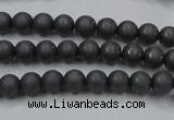 CHE402 15.5 inches 4mm round matte hematite beads wholesale