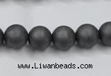 CHE405 15.5 inches 10mm round matte hematite beads wholesale