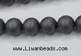 CHE406 15.5 inches 12mm round matte hematite beads wholesale