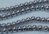 CHE423 15.5 inches 4mm round plated hematite beads wholesale