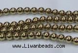 CHE431 15.5 inches 3mm round plated hematite beads wholesale