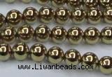 CHE434 15.5 inches 8mm round plated hematite beads wholesale