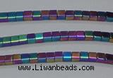 CHE453 15.5 inches 2*2mm cube plated hematite beads wholesale