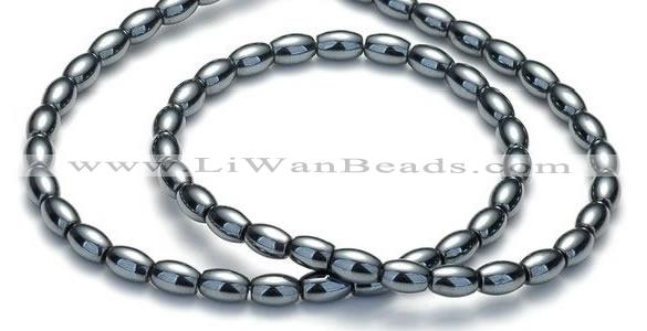 CHE54 15.5  inches 8*12mm rice shape hematite beads Wholesale