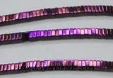 CHE563 15.5 inches 1*2*2mm square plated hematite beads wholesale