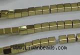 CHE599 15.5 inches 3*3mm cube plated hematite beads wholesale