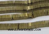 CHE619 15.5 inches 1*2*2mm square matte plated hematite beads