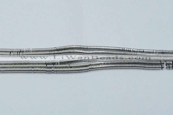 CHE641 15.5 inches 1*2mm tyre plated hematite beads wholesale