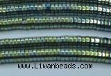 CHE645 15.5 inches 1*2mm tyre plated hematite beads wholesale