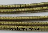 CHE671 15.5 inches 1*2mm tyre matte plated hematite beads