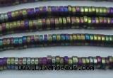 CHE674 15.5 inches 1*2mm tyre matte plated hematite beads