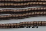 CHE682 15.5 inches 1*4mm tyre matte plated hematite beads