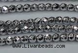 CHE690 15.5 inches 2mm faceted round plated hematite beads