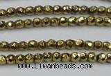 CHE692 15.5 inches 2mm faceted round plated hematite beads