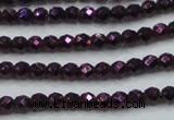 CHE714 15.5 inches 4mm faceted round plated hematite beads