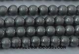 CHE720 15.5 inches 4mm round matte plated hematite beads wholesale