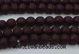 CHE724 15.5 inches 4mm round matte plated hematite beads wholesale