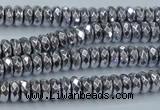 CHE734 15.5 inches 4*8mm faceted rondelle plated hematite beads