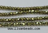 CHE736 15.5 inches 2*3mm faceted rondelle plated hematite beads