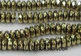 CHE739 15.5 inches 4*8mm faceted rondelle plated hematite beads