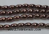 CHE741 15.5 inches 3*5mm rice plated hematite beads wholesale