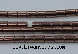 CHE745 15.5 inches 2*4mm tube plated hematite beads wholesale