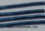 CHE765 15.5 inches 2*4mm tube plated hematite beads wholesale