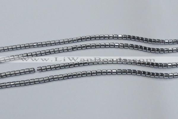 CHE774 15.5 inches 2*2mm drum plated hematite beads wholesale