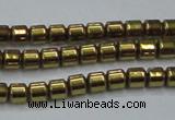 CHE776 15.5 inches 2*2mm drum plated hematite beads wholesale