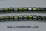 CHE779 15.5 inches 2*2mm drum plated hematite beads wholesale