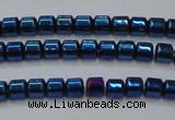 CHE781 15.5 inches 2*2mm drum plated hematite beads wholesale