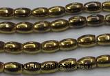 CHE795 15.5 inches 3*5mm rice plated hematite beads wholesale