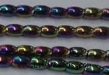 CHE796 15.5 inches 3*5mm rice plated hematite beads wholesale