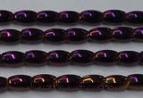 CHE797 15.5 inches 3*5mm rice plated hematite beads wholesale