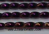 CHE805 15.5 inches 4*6mm rice plated hematite beads wholesale