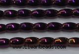 CHE813 15.5 inches 5*8mm rice plated hematite beads wholesale