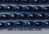 CHE815 15.5 inches 5*8mm rice plated hematite beads wholesale