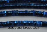 CHE831 15.5 inches 1*2mm hexagon plated hematite beads wholesale