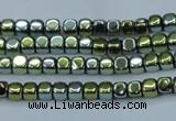 CHE855 15.5 inches 2*2mm dice platedhematite beads wholesale