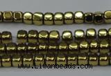 CHE856 15.5 inches 2*2mm dice platedhematite beads wholesale