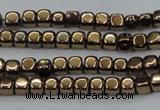 CHE862 15.5 inches 3*3mm dice platedhematite beads wholesale