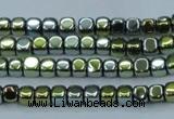 CHE863 15.5 inches 3*3mm dice platedhematite beads wholesale