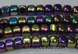 CHE871 15.5 inches 4*4mm dice platedhematite beads wholesale